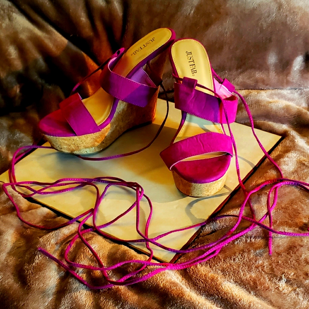 Just Fab Faux Suede Wedges